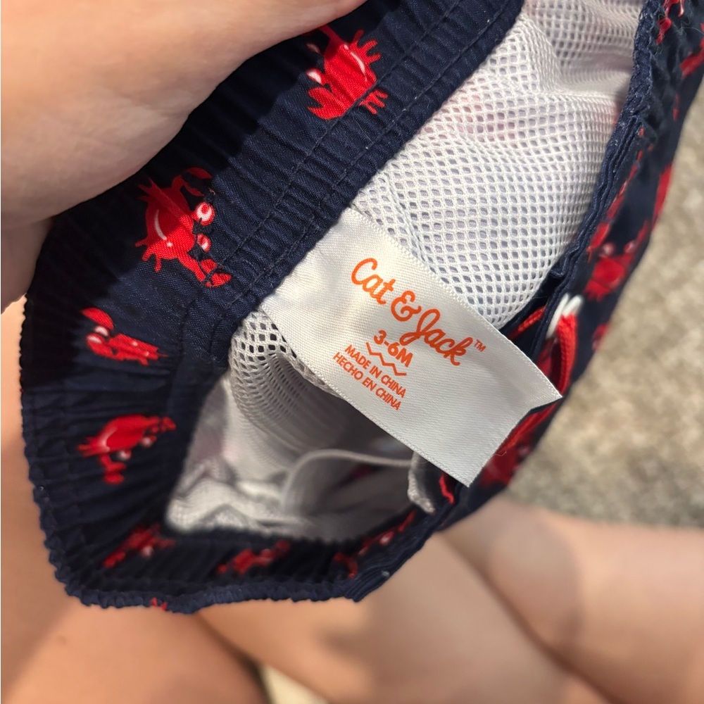 Cat & Jack Navy swim
Shorts  with Red Crab Design - Picture 3 of 3